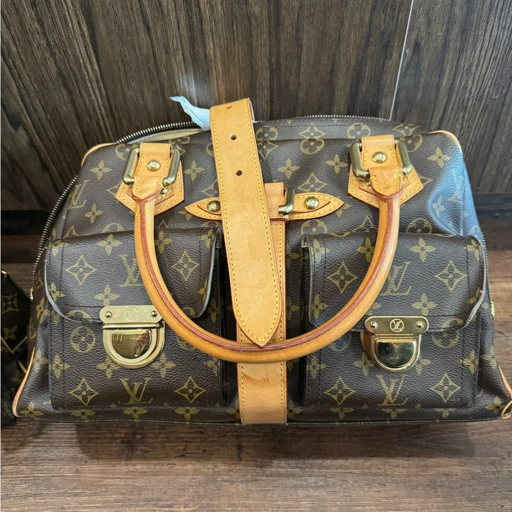 Two (2) Louis Vuitton Brown and Tan Monogram Manhattan Bags GM - Picture 2 of 6